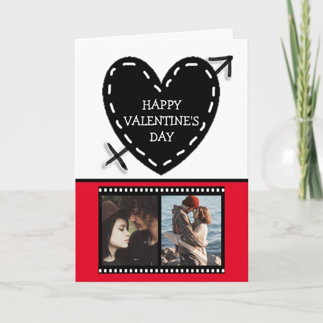 Happy Valentine's Day Photo Card Filmstrip Heart (Front)