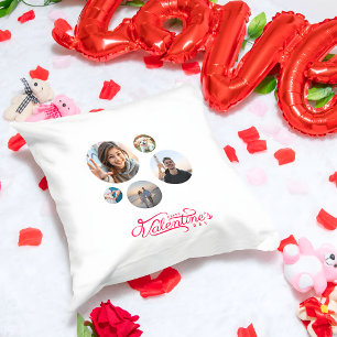 Happy Valentine's Day Photo Collage Cushion