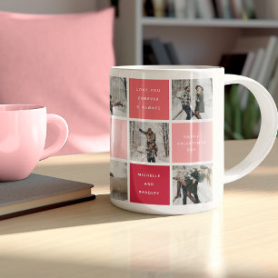 Happy Valentines Day Photo Grid Couples Coffee Mug