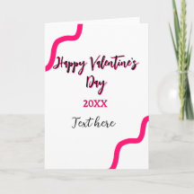 Happy Valentine's day pink black spiral bold lette