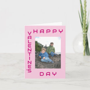 Happy Valentine's Day Pink Editable Holiday Photo  Card