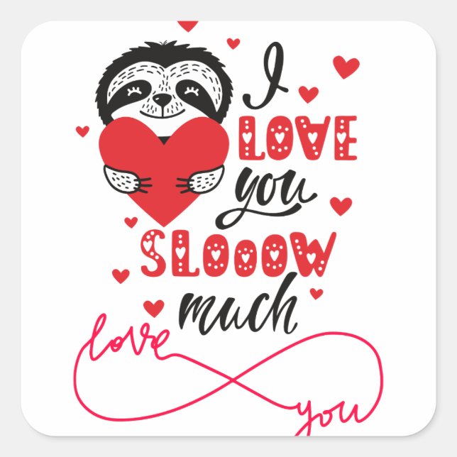 happy valentine's Day pink hearts modern  Square Sticker (Front)