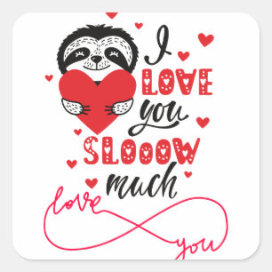 happy valentine's Day pink hearts modern  Square Sticker