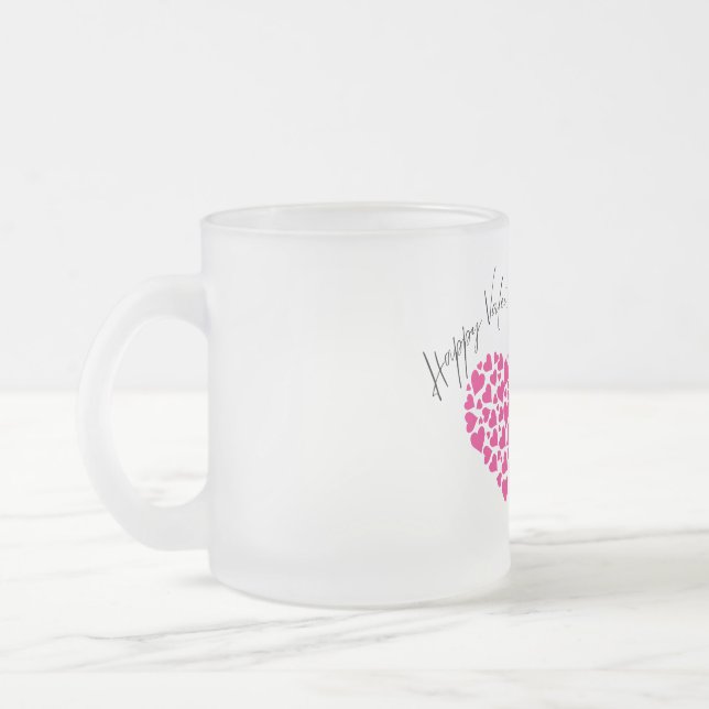 Happy Valentine's Day Pink Hearts Mug (Left)