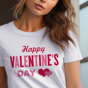 Happy Valentines Day Pink Hearts T-Shirt