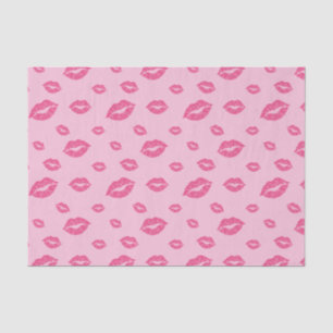 Happy Valentine's Day Pink Lipstick Blot Kiss Tissue Paper