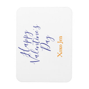 Happy Valentine's day pink purple xoxo love name c Magnet