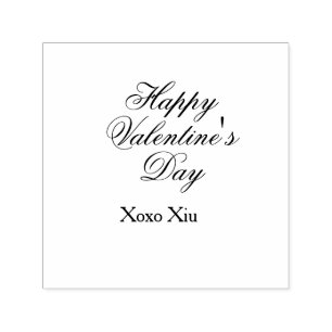 Happy Valentine's day pink purple xoxo love name c Self-inking Stamp