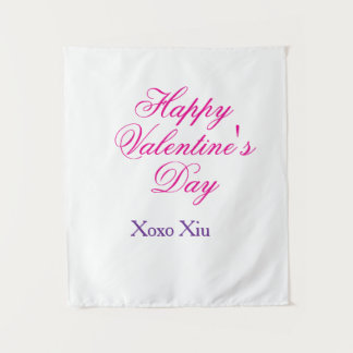 Happy Valentine's day pink purple xoxo love name c Tapestry