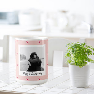 Happy Valentine's Day   Pink & Red Heart   Gift Coffee Mug