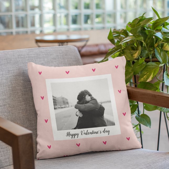 Happy Valentine's Day | Pink & Red Heart | Gift Cushion (Creator Uploaded)