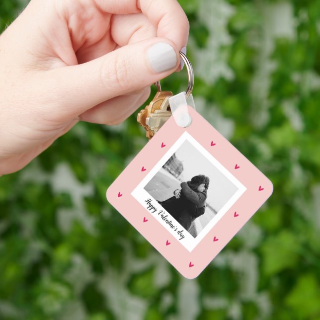 Happy Valentine's Day | Pink & Red Heart | Gift Key Ring (Hand)