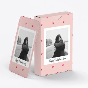 Happy Valentine's Day   Pink & Red Heart   Gift Playing Cards