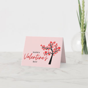 Happy Valentine's Day Pink & Red Hearts Holiday Card