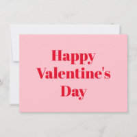 Happy Valentine's Day pink red modern typography