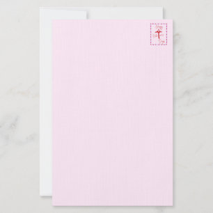 Happy Valentine's Day Pink Stationery