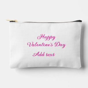 Happy Valentine's day pink text name message Accessory Pouch