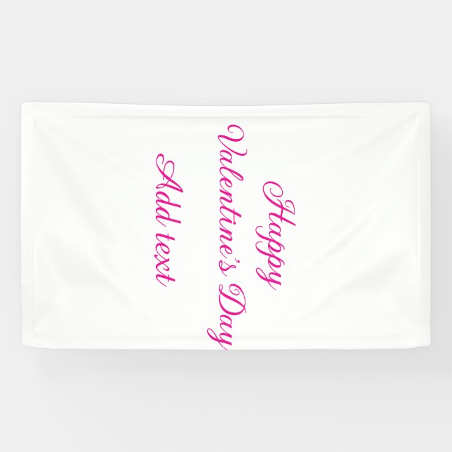 Happy Valentine's day pink text name message Banner (Horizontal)