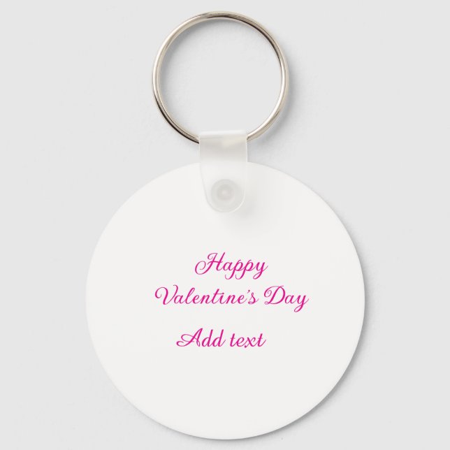 Happy Valentine's day pink text name message Key Ring (Front)