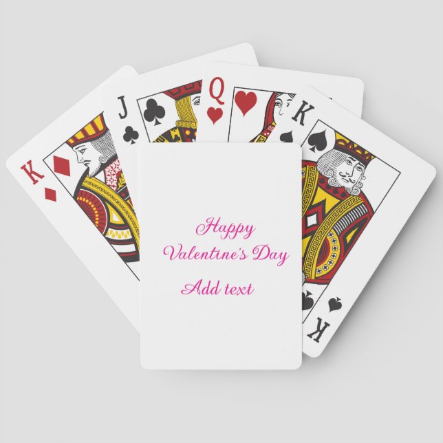 Happy Valentine's day pink text name message Playing Cards (Back)