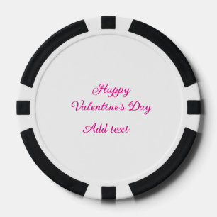 Happy Valentine's day pink text name message Poker Chips