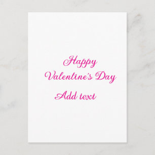 Happy Valentine's day pink text name message Postcard