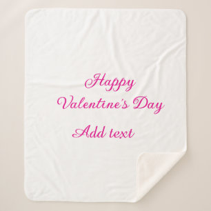 Happy Valentine's day pink text name message Sherpa Blanket