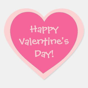 Happy Valentine's Day pink theme heart stickers