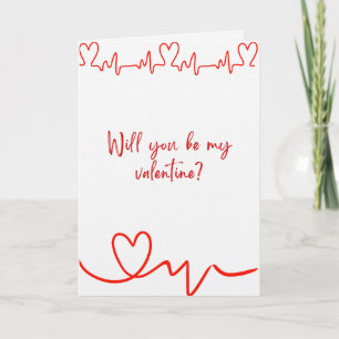 Happy Valentine's Day Polaroid of a Cat Design  Card