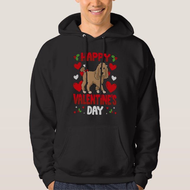 Happy Valentines Day Poodle Heart Love Animal Hoodie (Front)