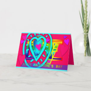 Happy Valentine's Day Pop Colours Greeting C Holiday Card
