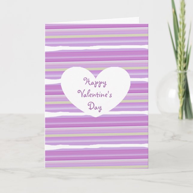 Happy Valentine's Day Pretty Purple Watercolor Card (Front)
