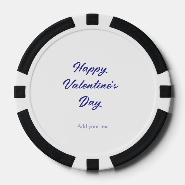 Happy Valentine's day purple name add message text Poker Chips (Front)