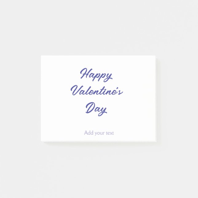 Happy Valentine's day purple name add message text Post-it Notes (Front)