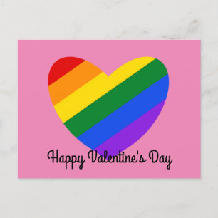 Happy Valentine's Day Rainbow Heart #1 Postcard