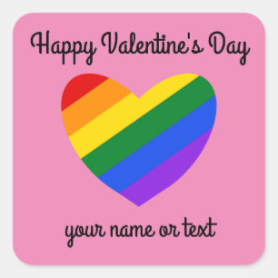 Happy Valentine's Day Rainbow Heart #1 Stickers