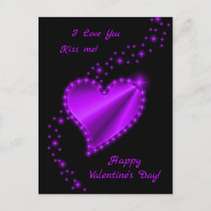 Happy Valentine's Day - Rainbow Heart with Stars Holiday Postcard