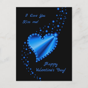 Happy Valentine's Day - Rainbow Heart with Stars Holiday Postcard