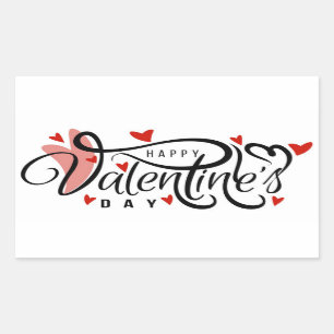 Happy Valentine's Day Rectangular Sticker