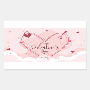 Happy Valentine's Day Rectangular Sticker