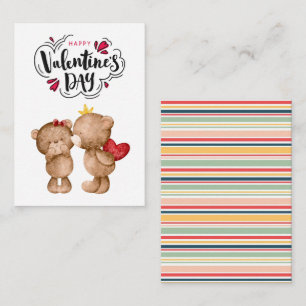 Happy Valentine's Day Red Bear Classroom Valentine Card