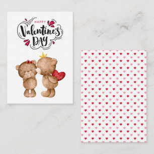 Happy Valentine's Day Red Bear Classroom Valentine Card