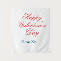 Happy Valentine's day red blue xoxo love name