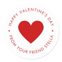 Happy Valentine's Day Red Heart Kid's Cute Custom