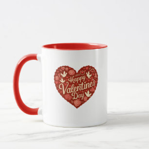 Happy Valentine's Day Red Heart Mug