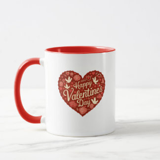 Happy Valentine's Day Red Heart Mug