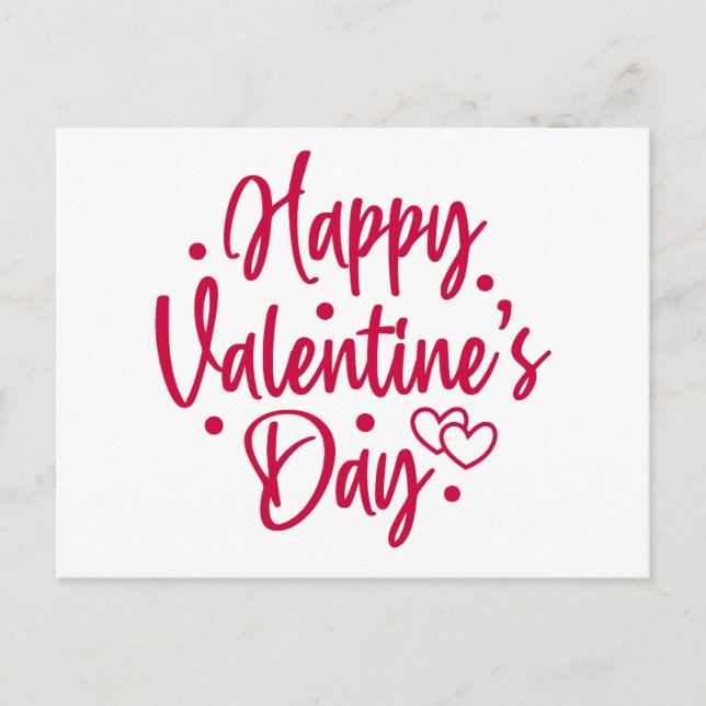 Happy Valentine's Day Red Heart Postcard (Front)