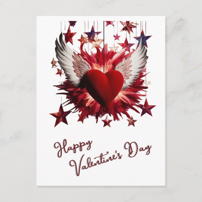  Happy Valentine's Day Red Heart  Postcard (Front)