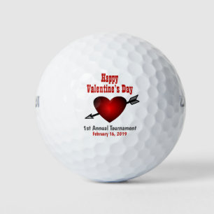 Happy Valentines Day Red Heart Tournament Outing Golf Balls