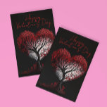 Happy Valentine's Day Red Heart Tree  Postcard<br><div class="desc">This design was created though digital art. It may be personalised in the area provided or customising by choosing the click to customise further option and changing the name, initials or words. You may also change the text colour and style or delete the text for an image only design. Contact...</div>